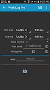 برنامه‌نما Work Log Pro عکس از صفحه