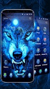 3D Ice Wolf Theme पोस्टर