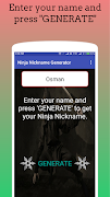Ninja Nickname Generator 스크린샷 1