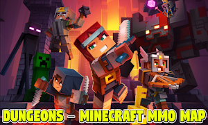 MMO Map DUNGEONS for Minecraft पोस्टर