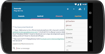 AndroIRC captura de pantalla 2