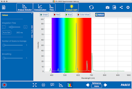 برنامه‌نما PASCO Spectrometry عکس از صفحه