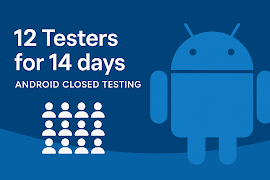 12 Testers For 14 Days Testing الملصق