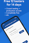 برنامه‌نما 12 Testers For 14 Days Testing عکس از صفحه