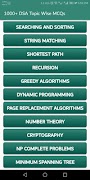 برنامه‌نما 1000+ Data Structures and Algorithms MCQs عکس از صفحه