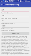 Transistor Biasing Calc syot layar 3
