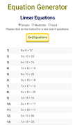 Algebra - Equation Generator スクリーンショット 2
