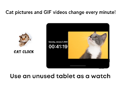 Cat Clock app.digital clock Ekran Görüntüsü 5