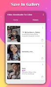 लाइक के लिए वीडियो डाउनलोडर -  स्क्रीनशॉट 4
