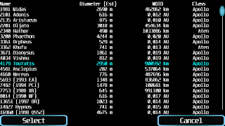 3 Schermata Asteroid Watch