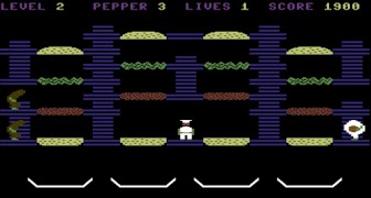 C64 Burger Time captura de pantalla 3