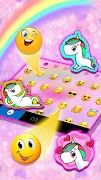 Rainbow Pink Unicorn Theme اسکرین شاٹ 2