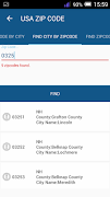 USA Zip/Area Code Ekran Görüntüsü 2