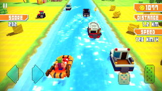 Blocky Highway: Traffic Racing syot layar 1
