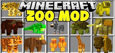 Animal zoo Mod for minecraft پوسٹر