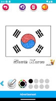 Poster Asian Countries Flags Coloring
