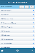 برنامه‌نما Java Quick Reference عکس از صفحه