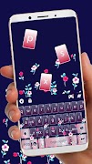 Tema Keyboard Flower Pattern Cartaz