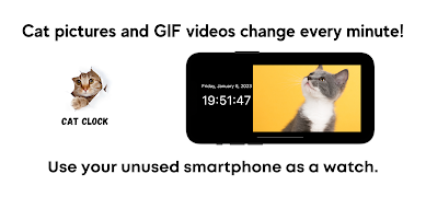 Cat Clock app.digital clock پوسٹر