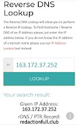 Reverse IP DNS Lookup screenshot 1