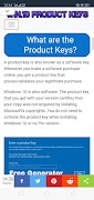 برنامه‌نما Win 10 Product Keys عکس از صفحه
