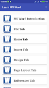 برنامه‌نما Learn MS Word عکس از صفحه