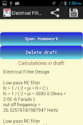 برنامه‌نما Electrical Filter Design عکس از صفحه