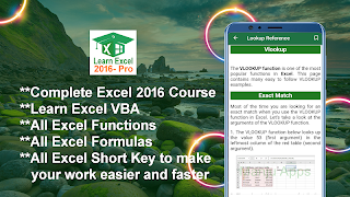 Learn Excel 2016 (Pro) 스크린샷 2