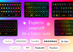 Fonts Keyboard - Neon Light poster