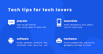 Tech Tips - for tech lovers. plakat