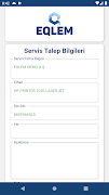 EQLEM Servis Talep Ekran Görüntüsü 3