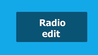 Radio Edit Plakat