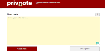 Privnote screenshot 1