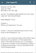 برنامه‌نما Civil Code PH عکس از صفحه