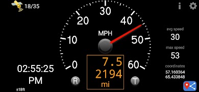برنامه‌نما GNSS speedometer عکس از صفحه