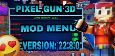 برنامه‌نما pixel gun 3d mod menu عکس از صفحه