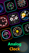 Analog clock: Neon Night Clock screenshot 5