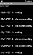 Work Calendar 76 スクリーンショット 3