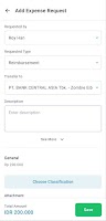 Zahir Expense Request تصوير الشاشة 2