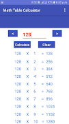 برنامه‌نما Math Table Calculator عکس از صفحه