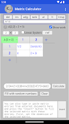 برنامه‌نما Matrix Calculator عکس از صفحه