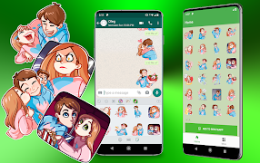 Love Story Stickers for WhatsApp Affiche