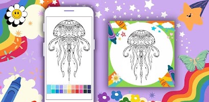 Coloring App Jellyfish Mandala اسکرین شاٹ 3