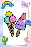 Glitter Ice Cream Coloring Poster