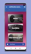 برنامه‌نما multi function remote control عکس از صفحه