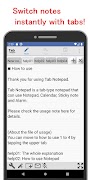 برنامه‌نما "Tab Notepad"! Switch notes qu عکس از صفحه