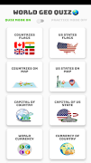 World Quiz Game - Flags Maps Currency Geography poster