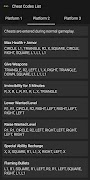 Cheat Codes List screenshot 1