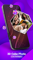 3D Cube Name & Photo Wallpaper poster