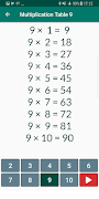 Multiplication Tables screenshot 1